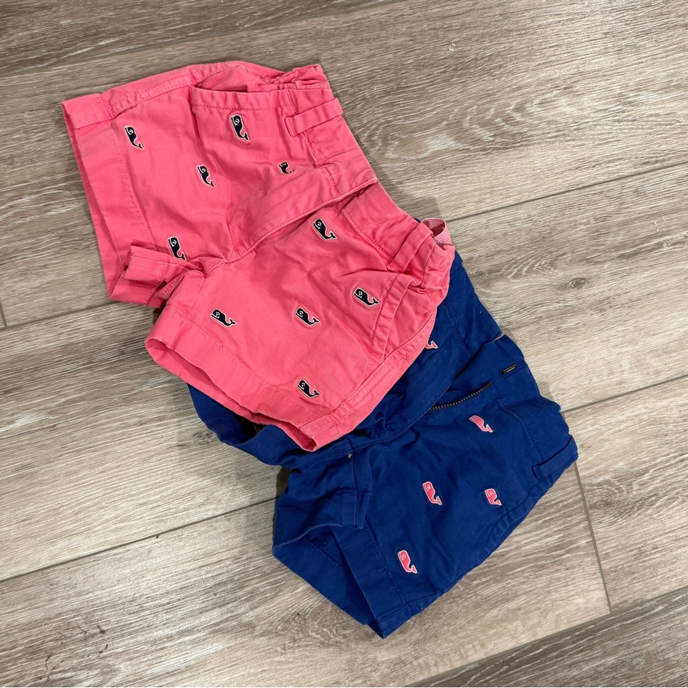 Girls vineyard vines Shorts Set - Pink and Blue